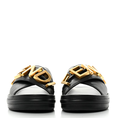Fendi Vitello Womens Fendigraphy Slide Sandals 37 Black 2 of 9