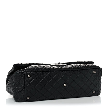 Chanel Calfskin Quilted XXL Travel Flap Bag Black 4 of 10