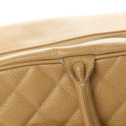 Chanel Caviar Quilted Large Bowler Bag Beige 16 of 20