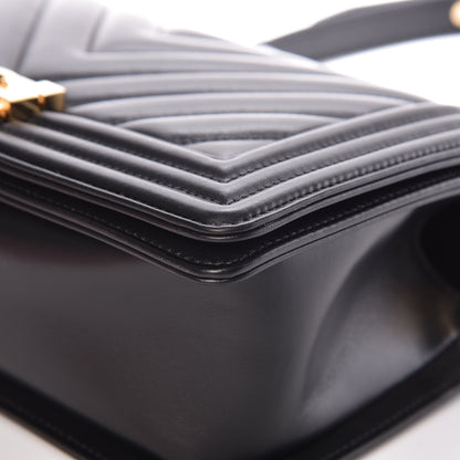 Chanel Lambskin Chevron Medium Boy Flap Black 9 of 12
