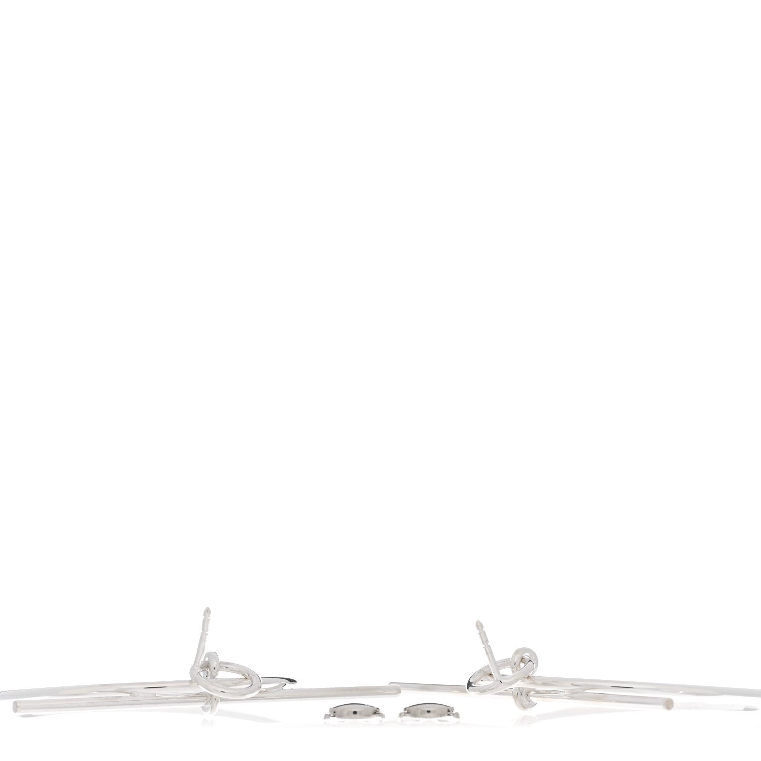 Hermes Sterling Silver MM Loop Earrings 3 of 4