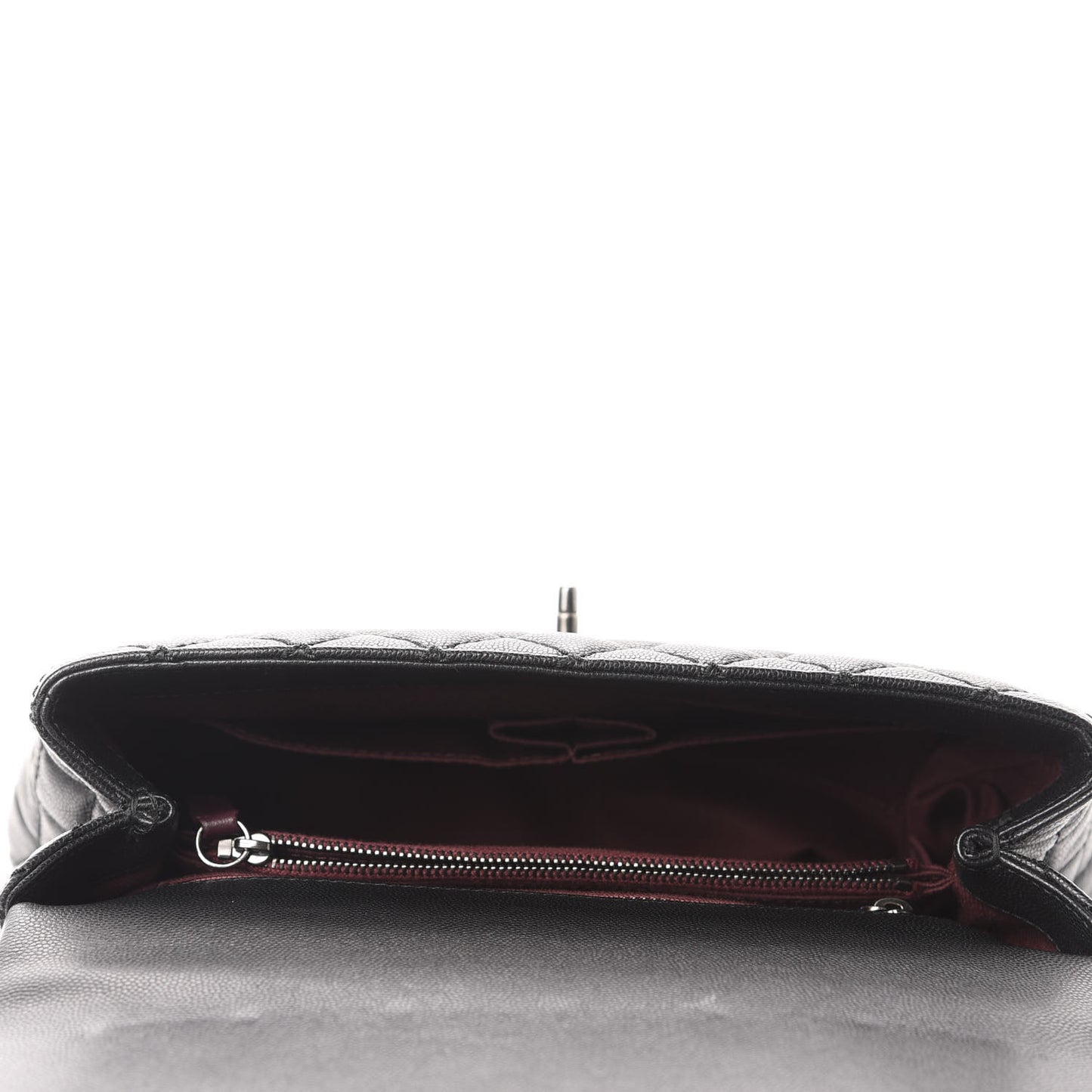 Caviar Quilted Small Coco Handle Flap Black