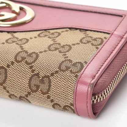 Gucci Monogram Margaux Calfskin Sukey Zip Around Wallet Beige Ebony Vintage Rose 9 of 9