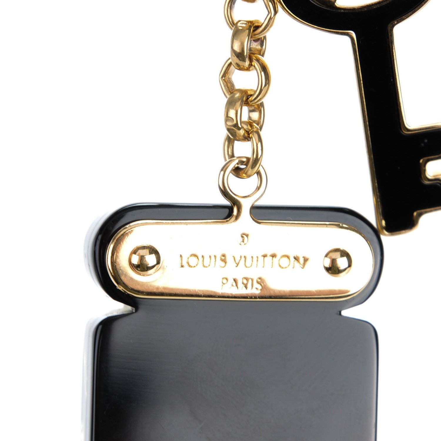 Louis Vuitton Crystal LV Lock Key Holder Bag Charm Black 3 of 6