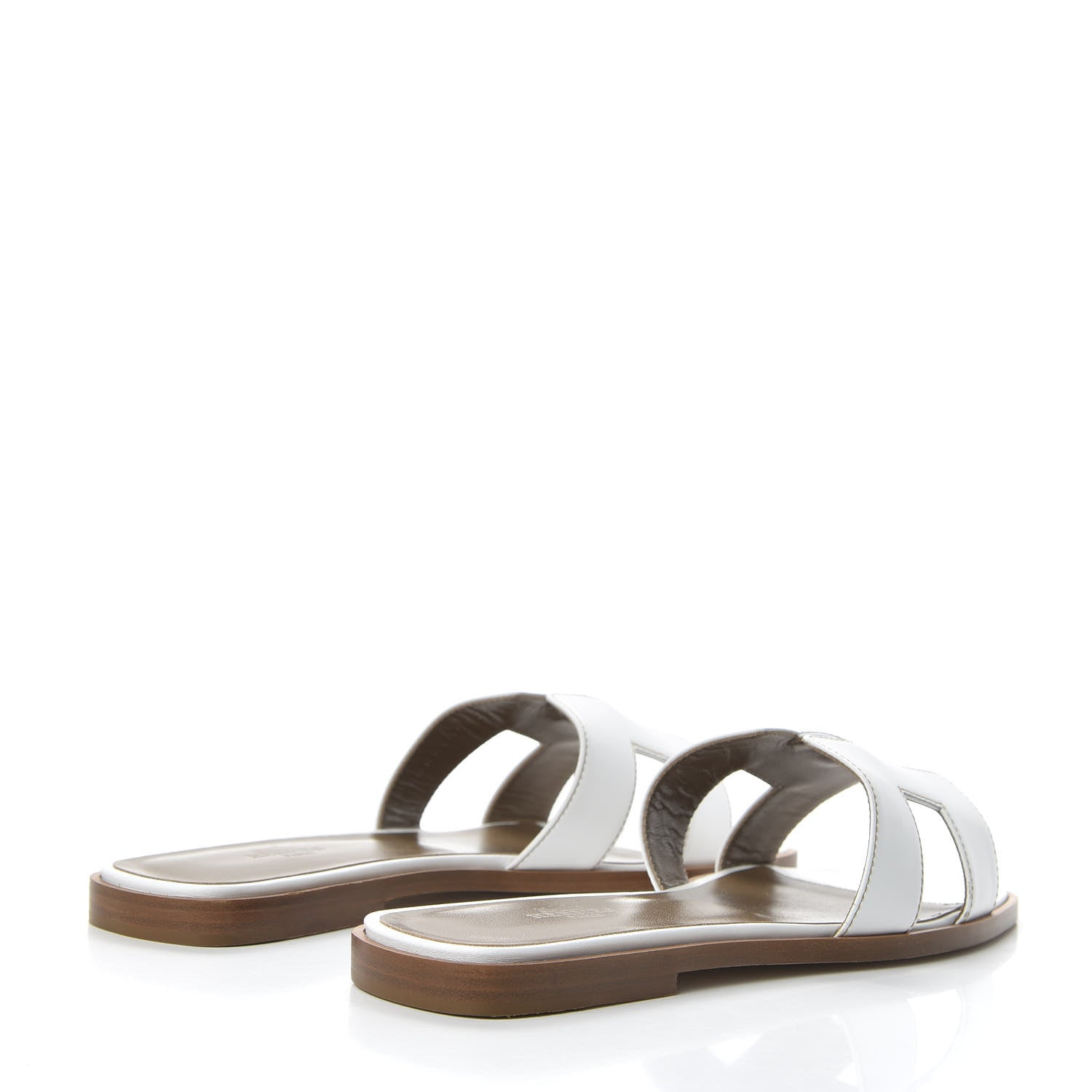 Hermes Box Calfskin Oran Sandals 39 White 4 of 9