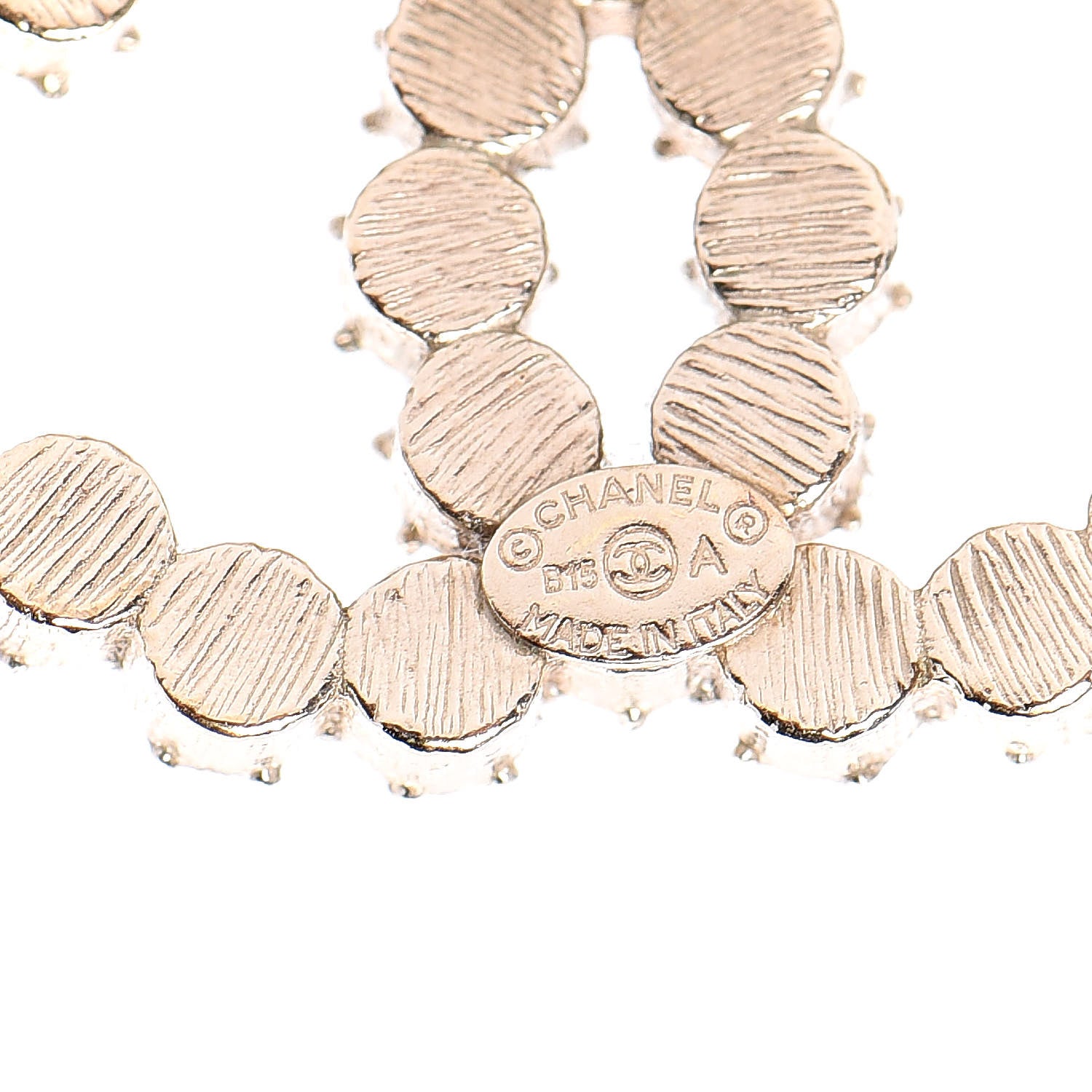 Chanel Crystal Pearl CC Earrings Light Gold 3 of 4