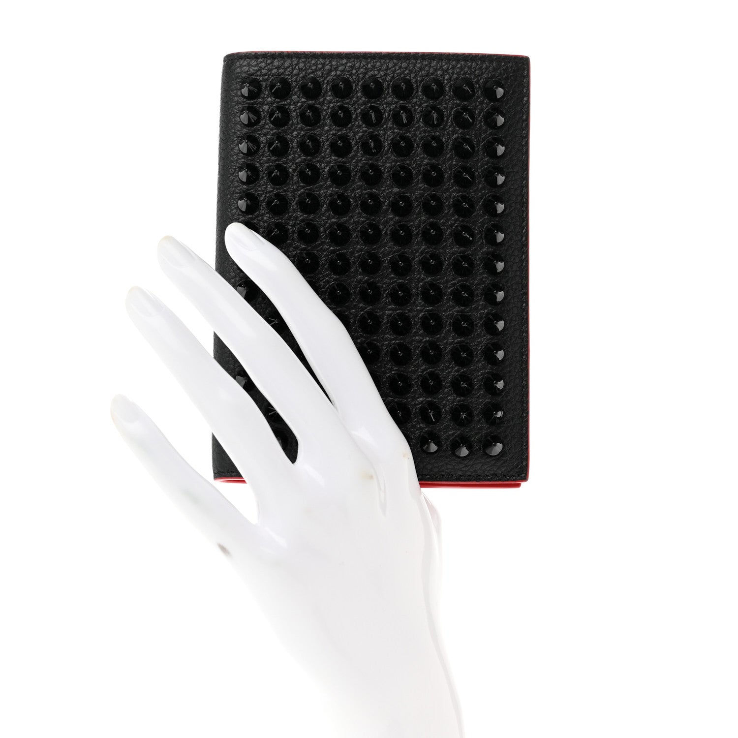Christian Louboutin Calfskin Studded Loubipass Passport Holder