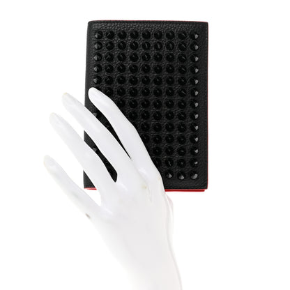 Christian Louboutin Calfskin Studded Loubipass Passport Holder Black 2 of 7