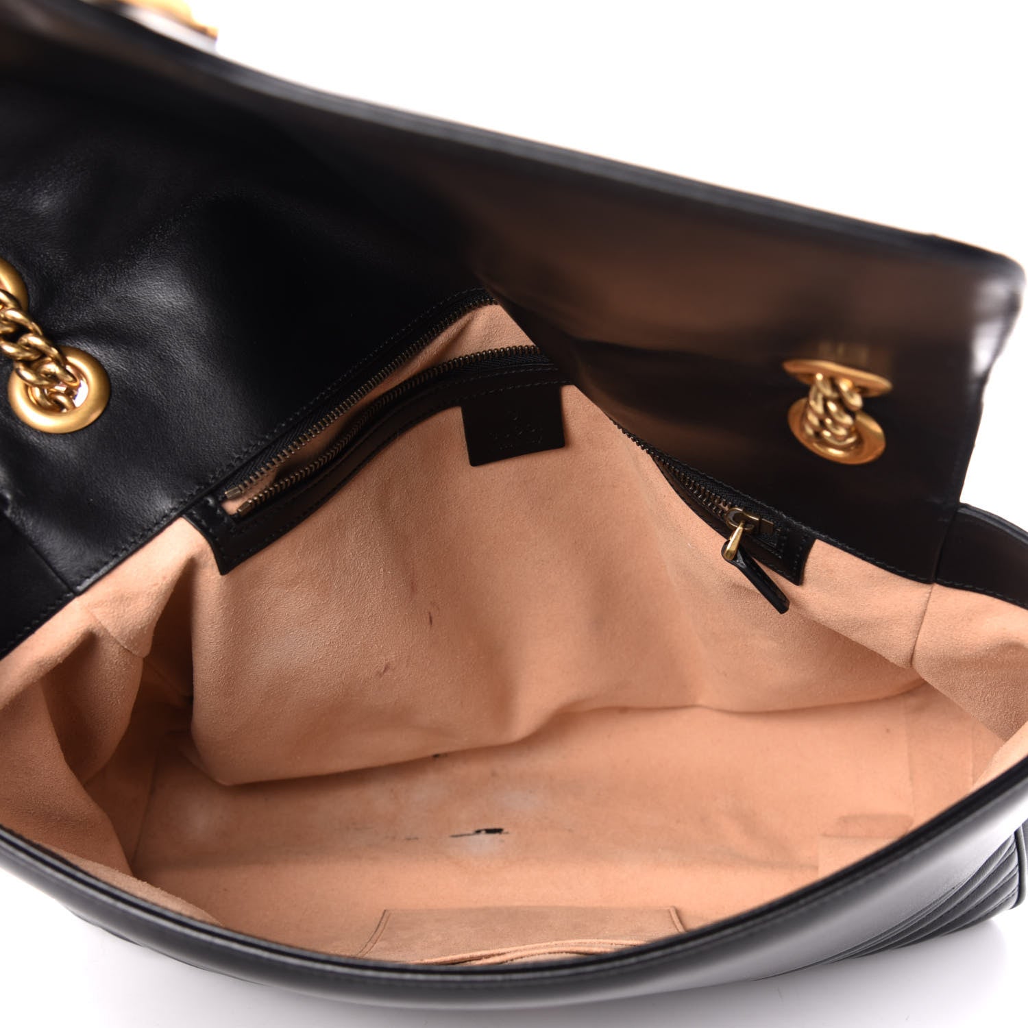 Gucci Calfskin Matelasse Large GG Marmont Shoulder Bag Black 6 of 16