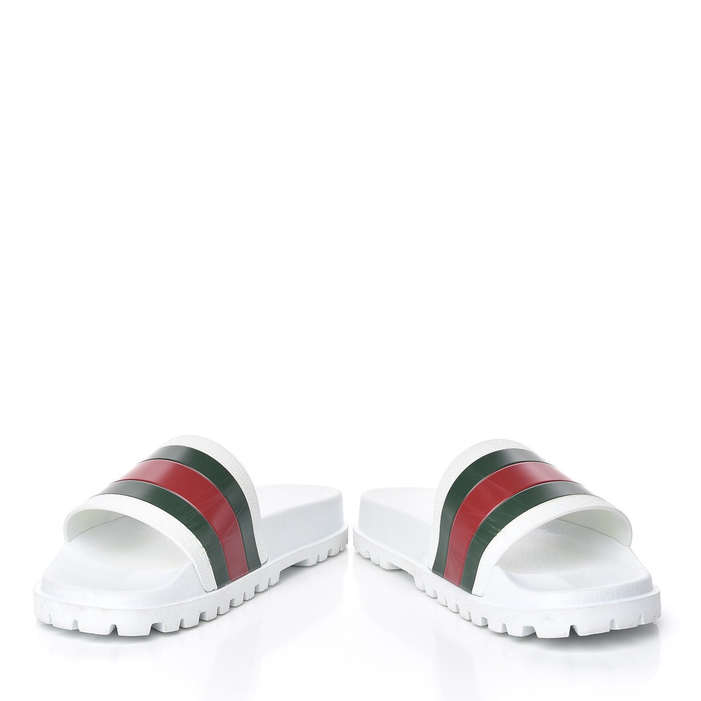 Rubber Web Mens Lug Sole Slide Sandals 6 Great White Green Red