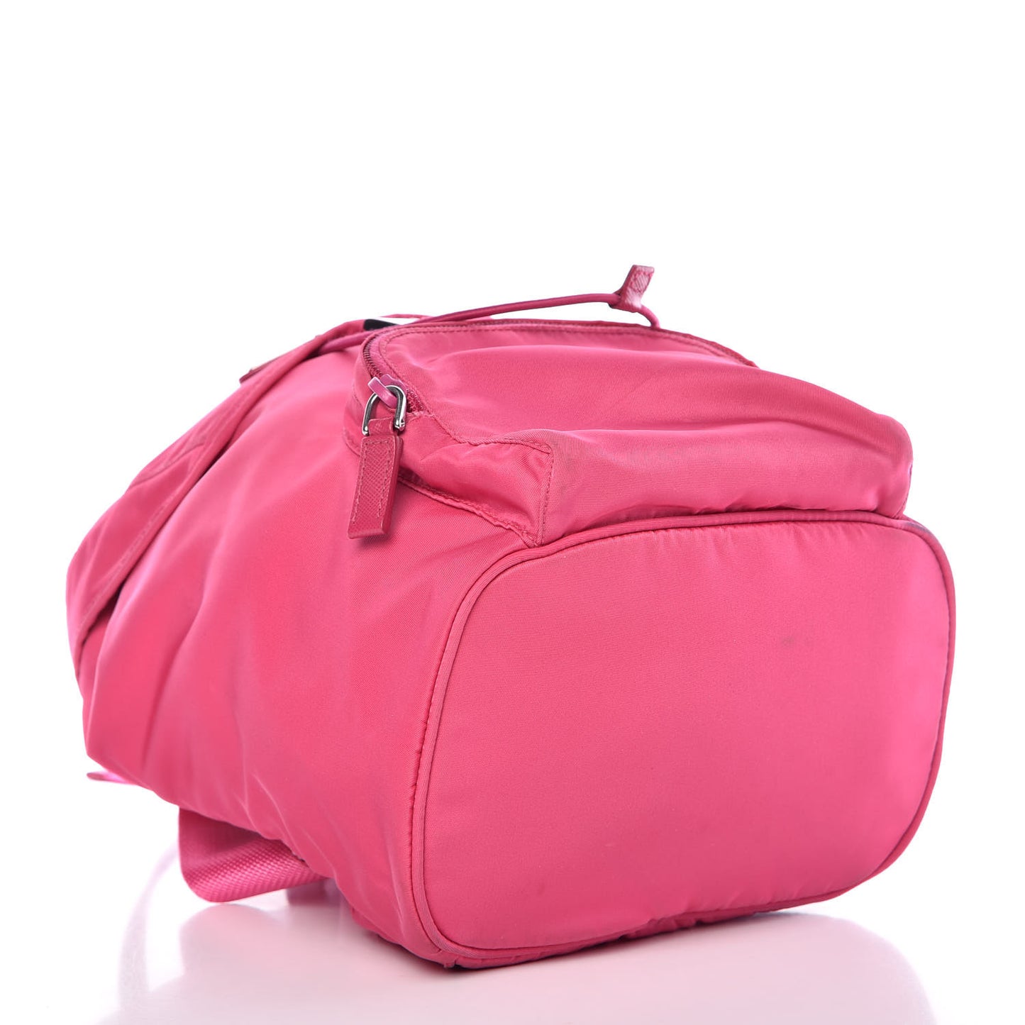 Tessuto Nylon Vela Saffiano Mini Single Snap Buckle Backpack Fuxia