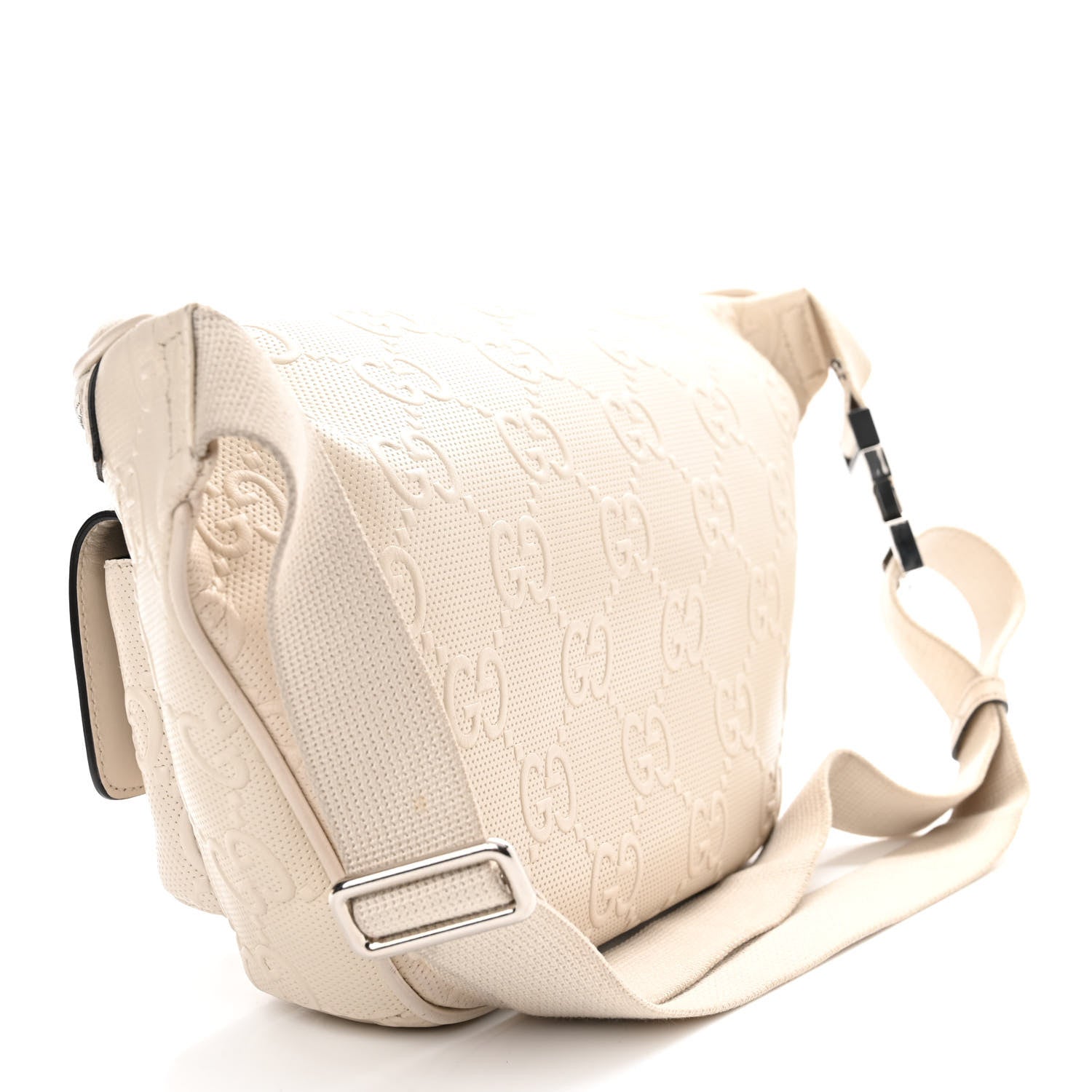 Gucci Calfskin GG Tennis Embossed Pocket Belt Bag Mystic White 3 of 19