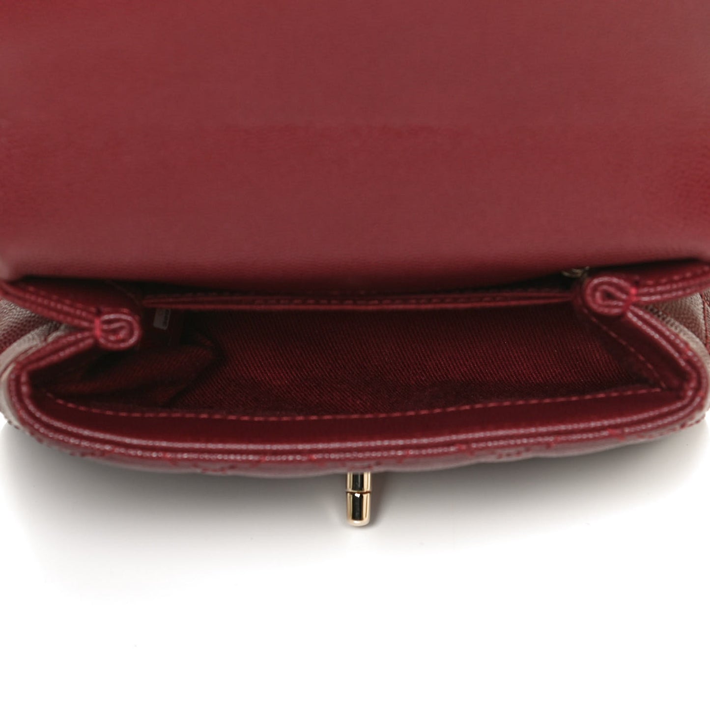 Caviar Quilted Extra Mini Coco Handle Flap Burgundy