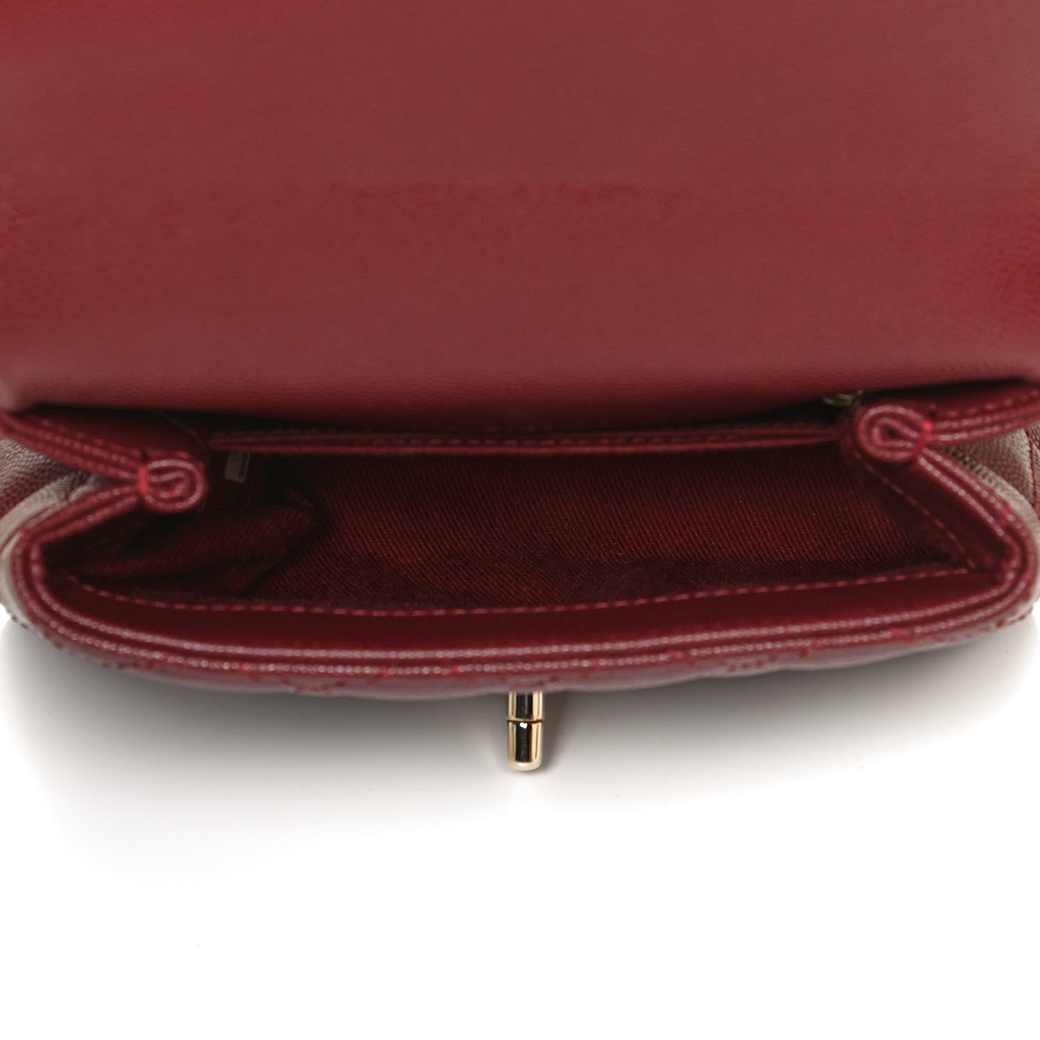 Chanel Caviar Quilted Extra Mini Coco Handle Flap Burgundy 5 of 12