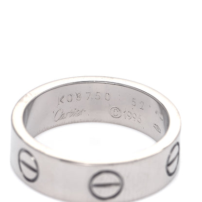 Cartier 18K White Gold 5.5mm LOVE Ring 52 6 7 of 10