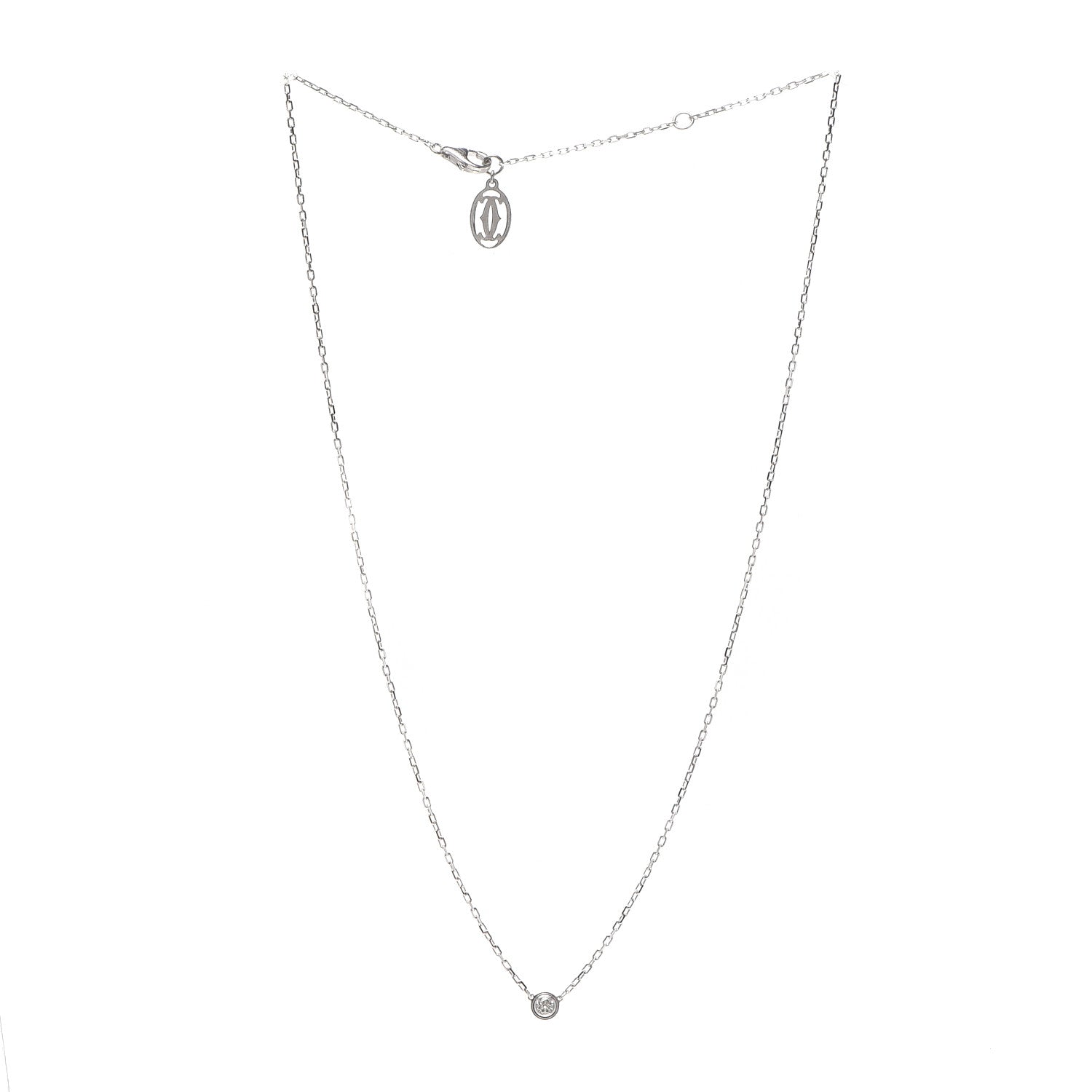 Cartier 18K White Gold Diamond SM D'Amour Pendant Necklace 3 of 5