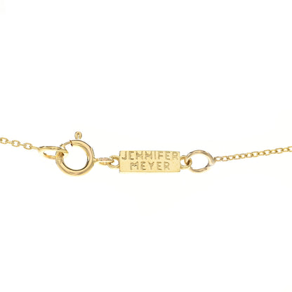 Jennifer Meyer 18K Yellow Gold Diamond Blue Sapphire Mini Open Evil Eye Necklace 5 of 6