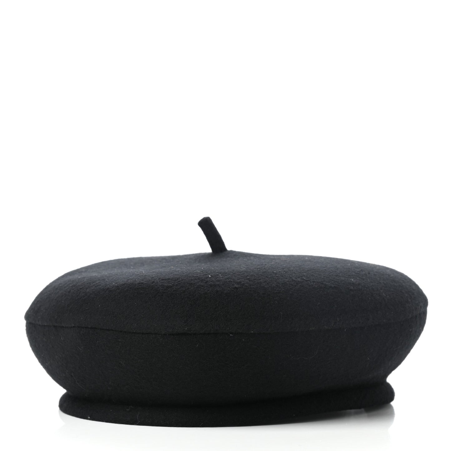 Wool Oblique Reversible Chic Beret 58 Black