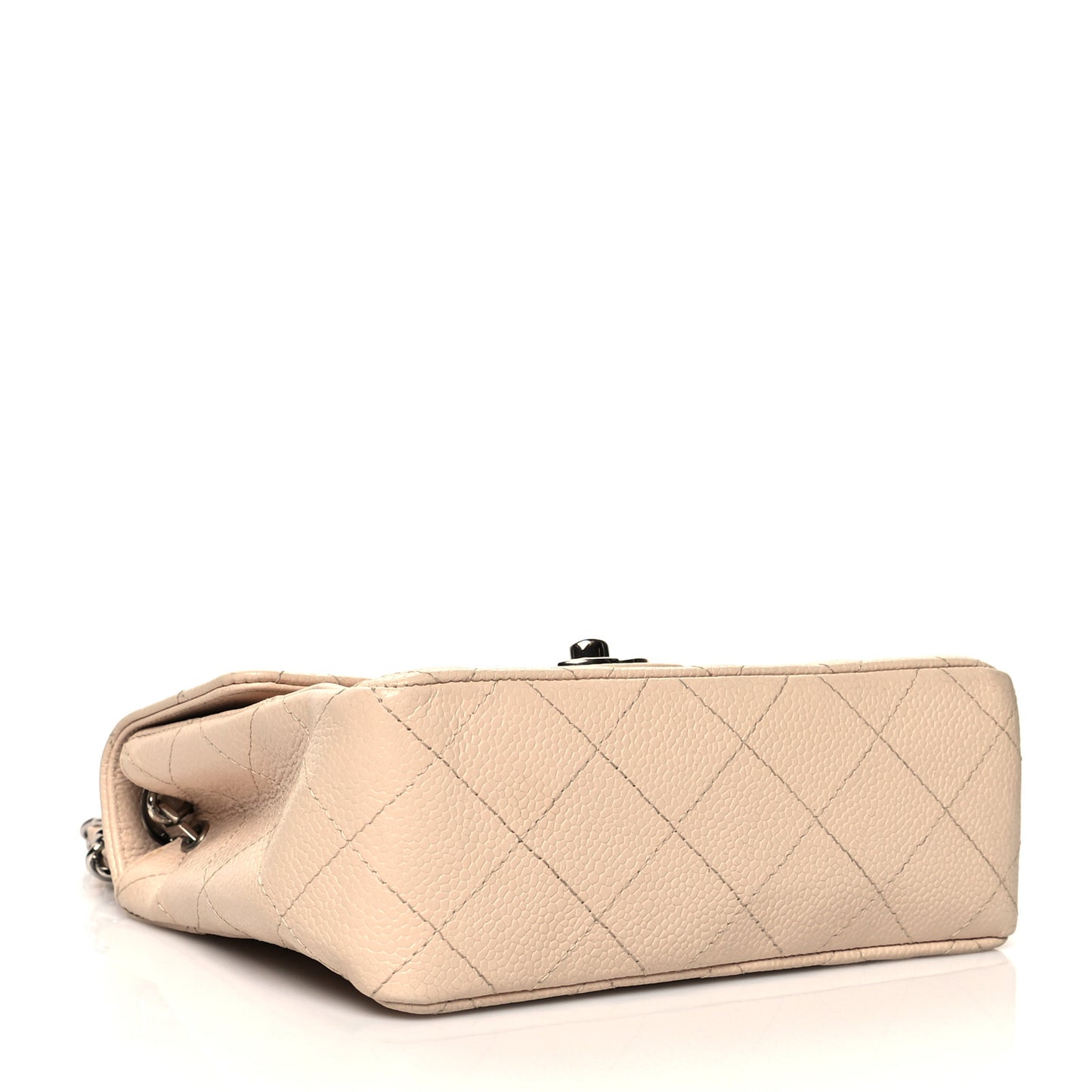 Caviar Quilted Mini Square Flap Light Beige