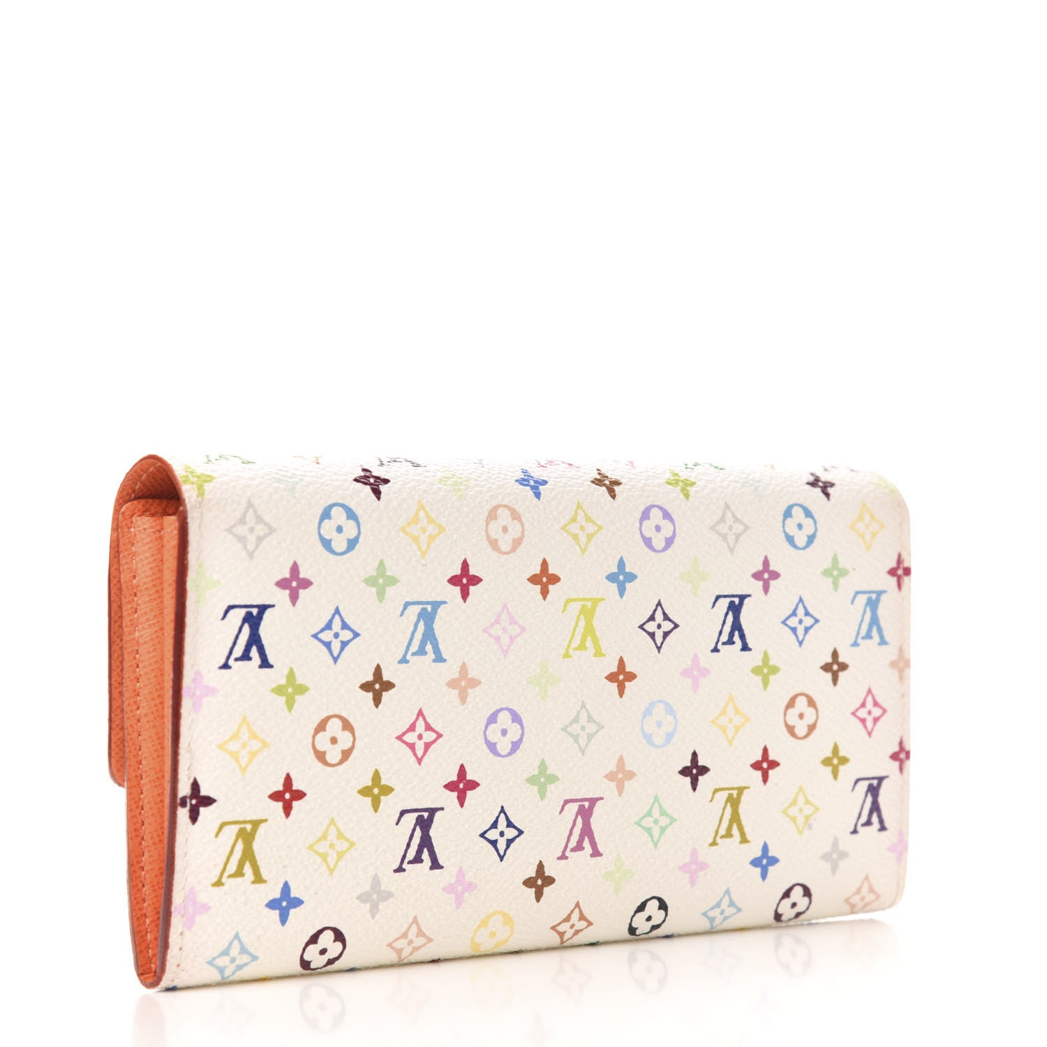 Louis Vuitton Monogram Multicolor Sarah Wallet White Orange 3 of 6