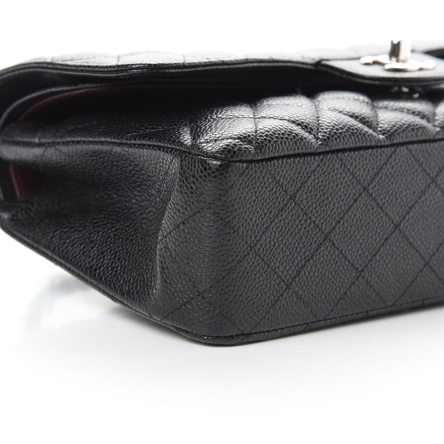 Caviar Quilted Medium Double Flap Black