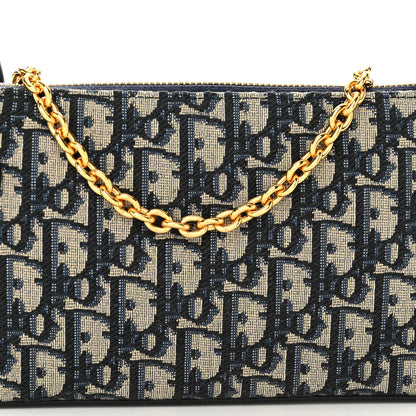 Christian Dior Oblique 30 Montaigne Midi Mini Messenger Bag Blue 7 of 10