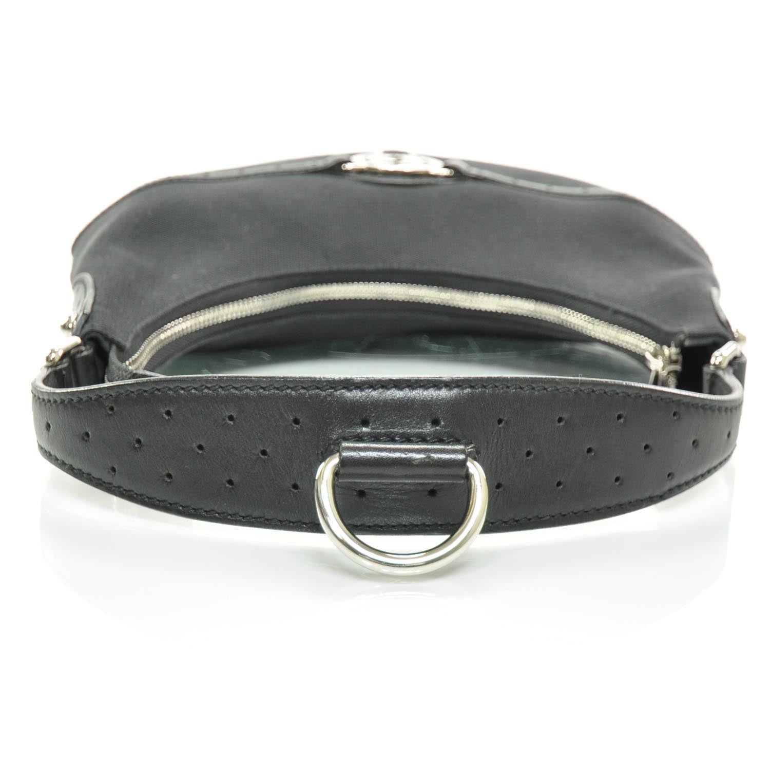 Gucci Canvas Reins Hobo Black 5 of 8