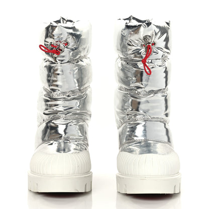 Christian Louboutin Metallic Oriona Lug 100 Boots 37.5 Silver 2 of 10