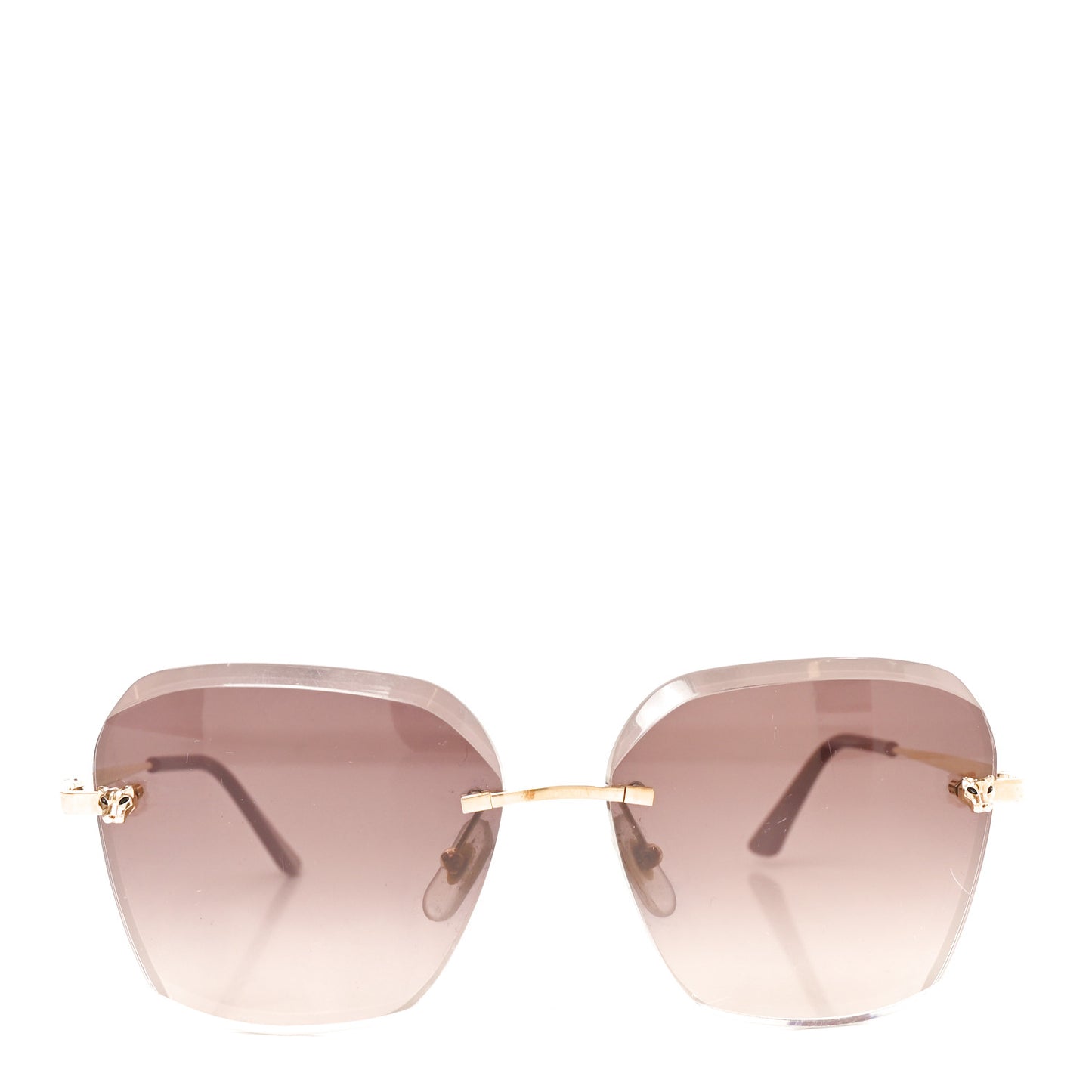 Metal Panthere De Cartier Sunglasses A13F49JS Gold Red