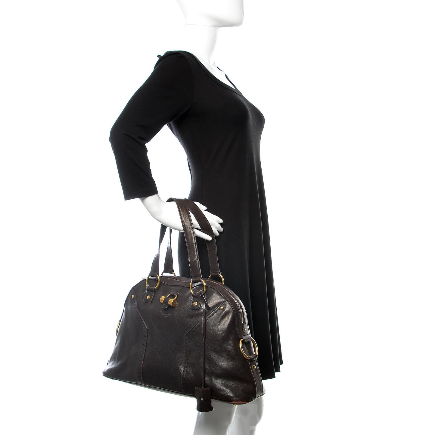 Calfskin Medium Muse Dark Brown