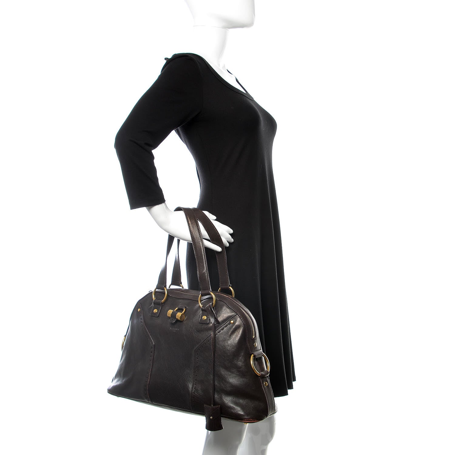 Saint Laurent Calfskin Medium Muse Dark Brown 2 of 26