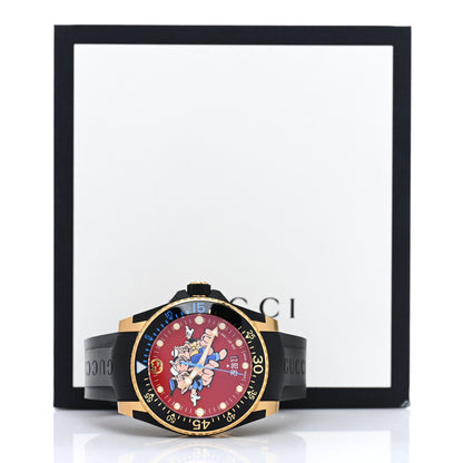 Gucci Stainless Steel Rubber 40mm Three Little Pigs Dive Quartz Watch 5 of 5