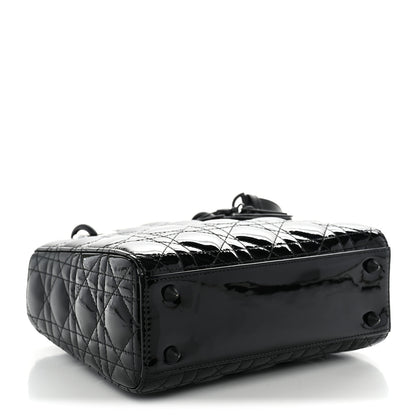 Christian Dior Matte Patent Cannage Small Lady Dior Black 3 of 9