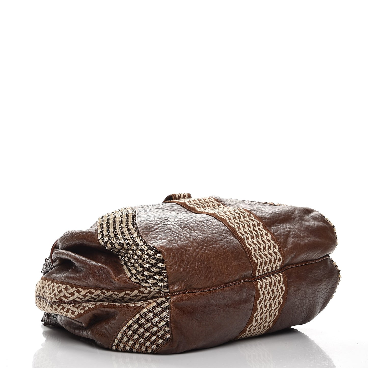 Nappa Embroidered Spy Cognac Avorio