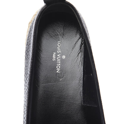 Louis Vuitton Calfskin Tropical Bloom Espadrille Flat 37 Black 6 of 8