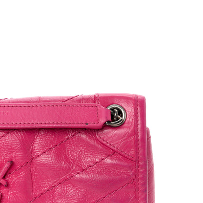 Saint Laurent Crinkled Calfskin Matelasse Monogram Baby Niki Chain Satchel Freesia 12 of 13