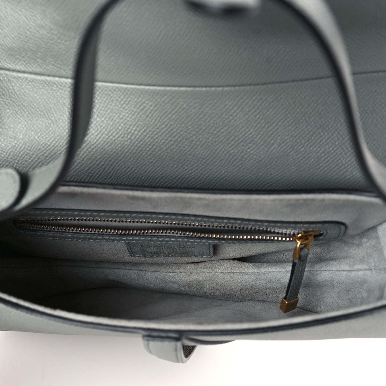 Christian Dior Grained Calfskin Saddle Bag Grey Stone 5 of 10