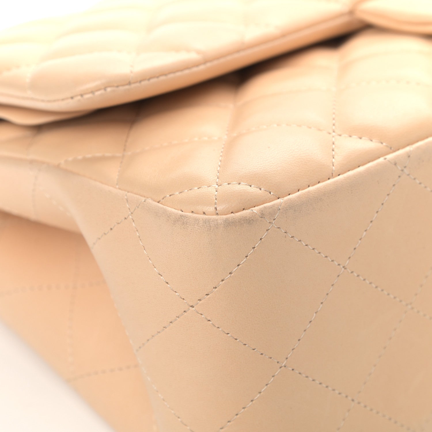 Chanel Lambskin Quilted Jumbo Double Flap Beige Clair 8 of 16