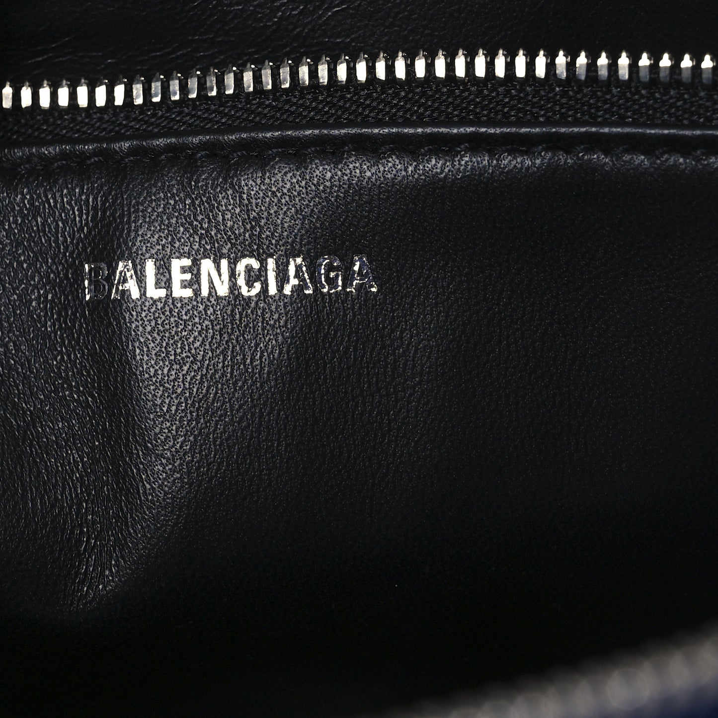 Shiny Day Calfskin Logo XS Triangle Chain Duffle Bleu Roi White