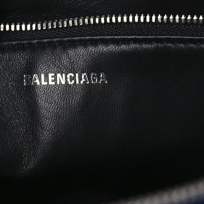 Balenciaga Shiny Day Calfskin Logo XS Triangle Chain Duffle Bleu Roi White 6 of 12