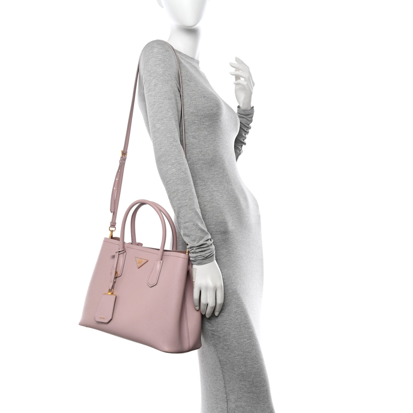 Saffiano Cuir Medium Double Bag Mughetto