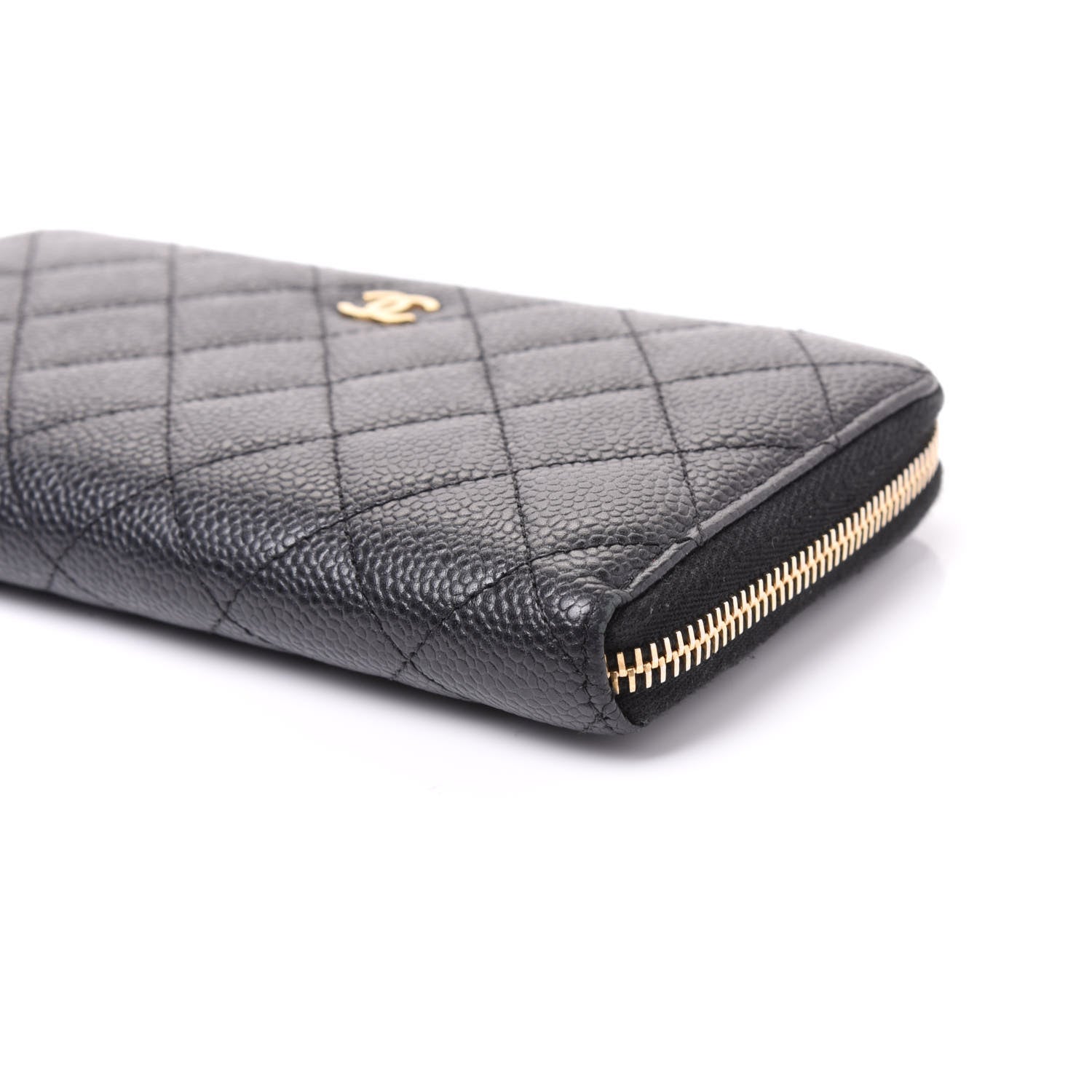 Chanel Caviar Quilted Large Gusset Zip Around Wallet Black 6 of 10