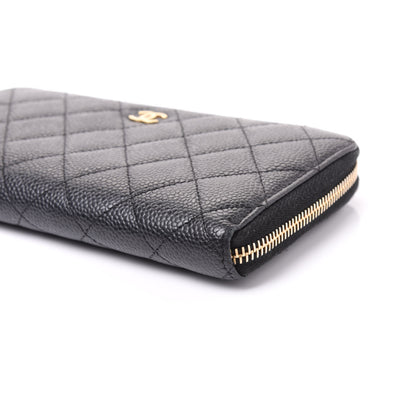 Chanel Caviar Quilted Large Gusset Zip Around Wallet Black 6 of 10
