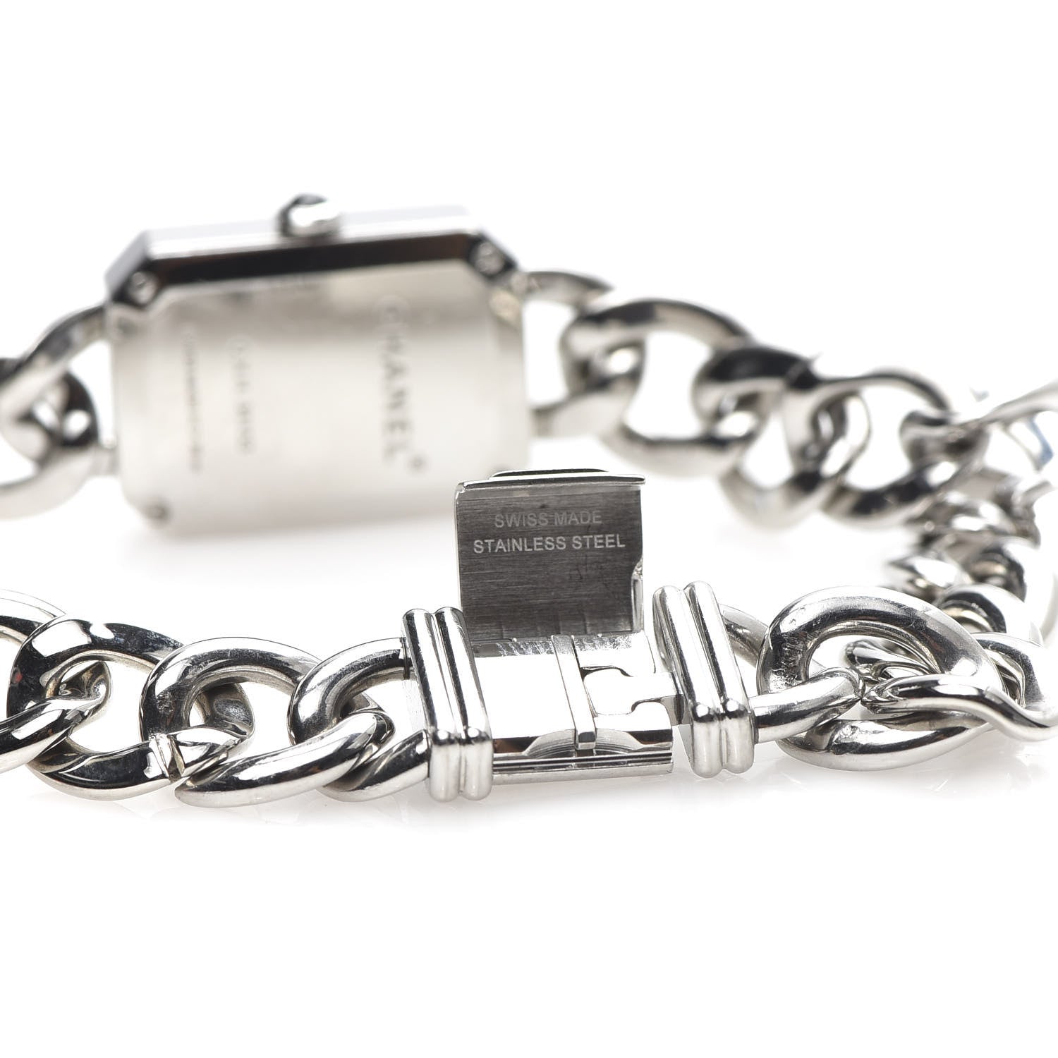 Chanel Stainless Steel 20mm Chain Premiere Quartz Watch Black L 6 of 8