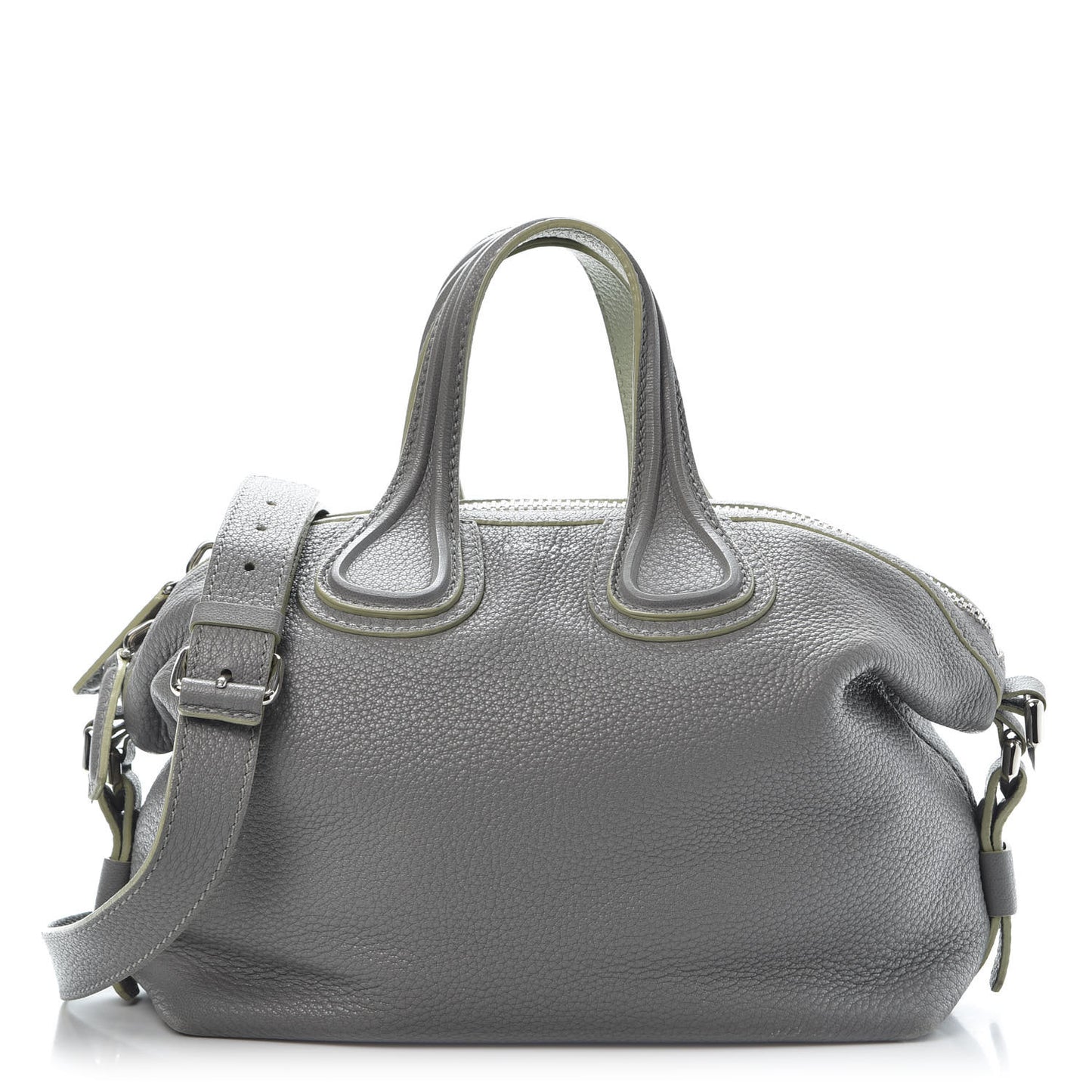 Pebbled Calfskin Small Nightingale Pearl Grey