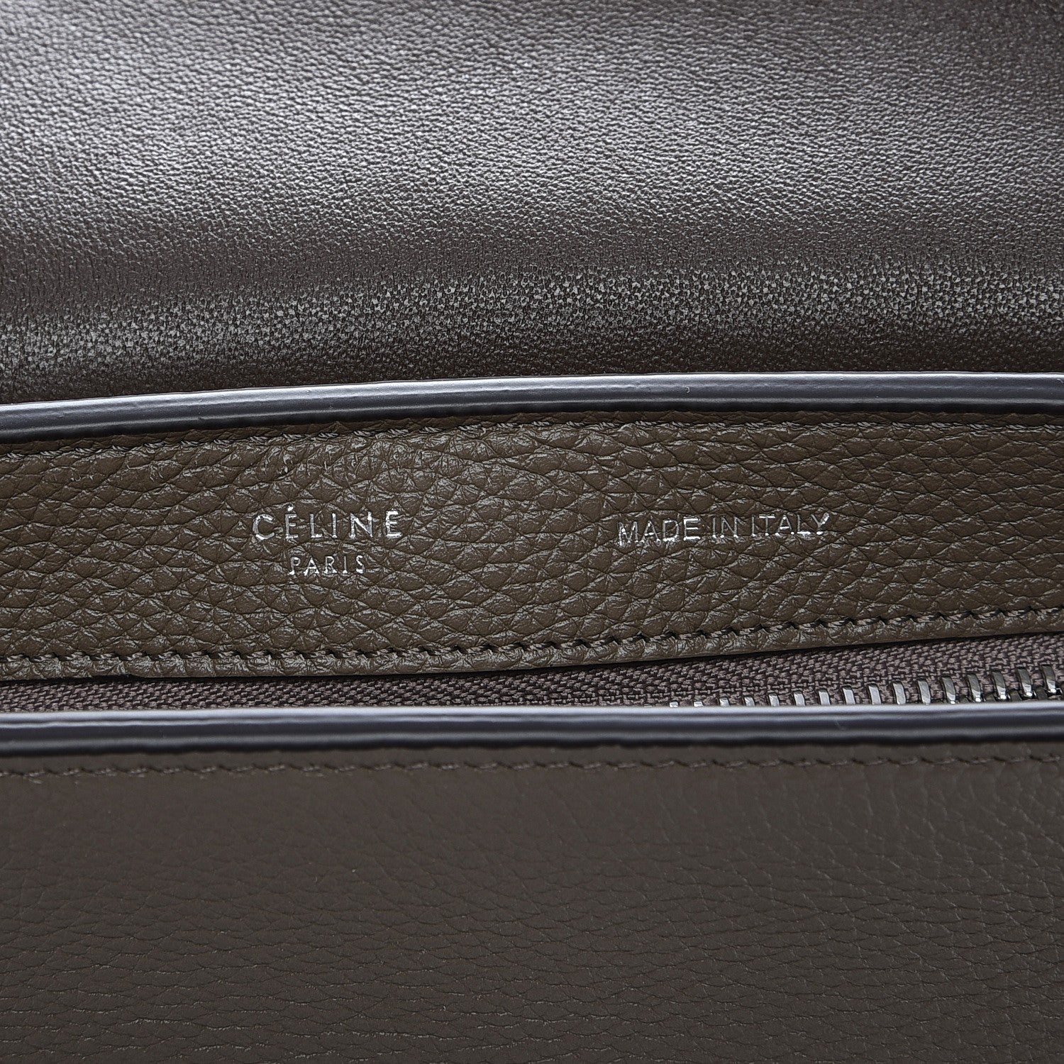 Celine Drummed Calfskin Suede Small Trapeze Souris 7 of 7