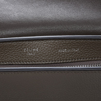 Celine Drummed Calfskin Suede Small Trapeze Souris 7 of 7