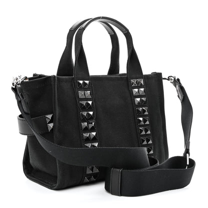 Marc Jacobs Cotton Canvas Mini The Stud Tote Bag Black 3 of 11