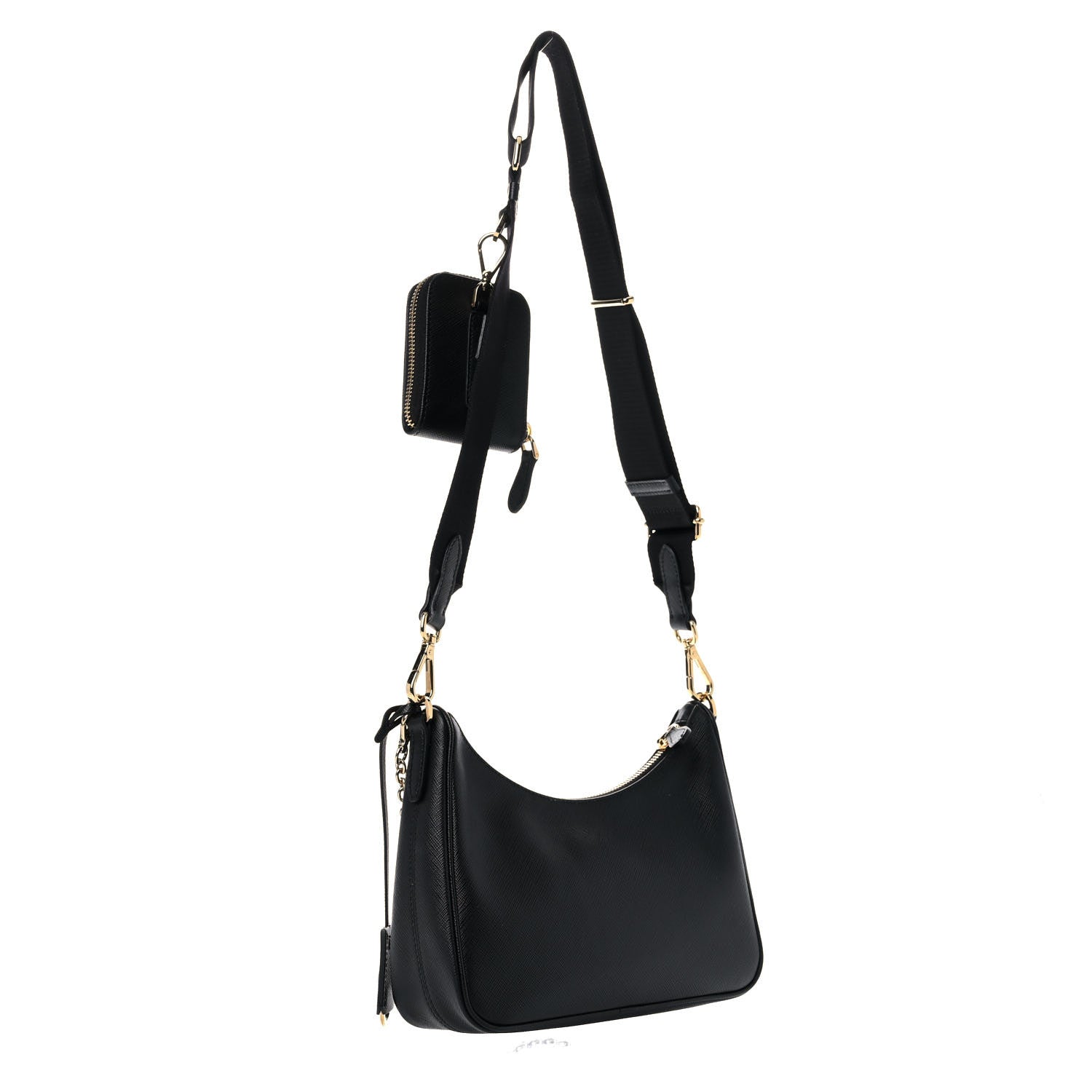 Prada Saffiano Lux Re-Edition 2005 Shoulder Bag Black 2 of 7