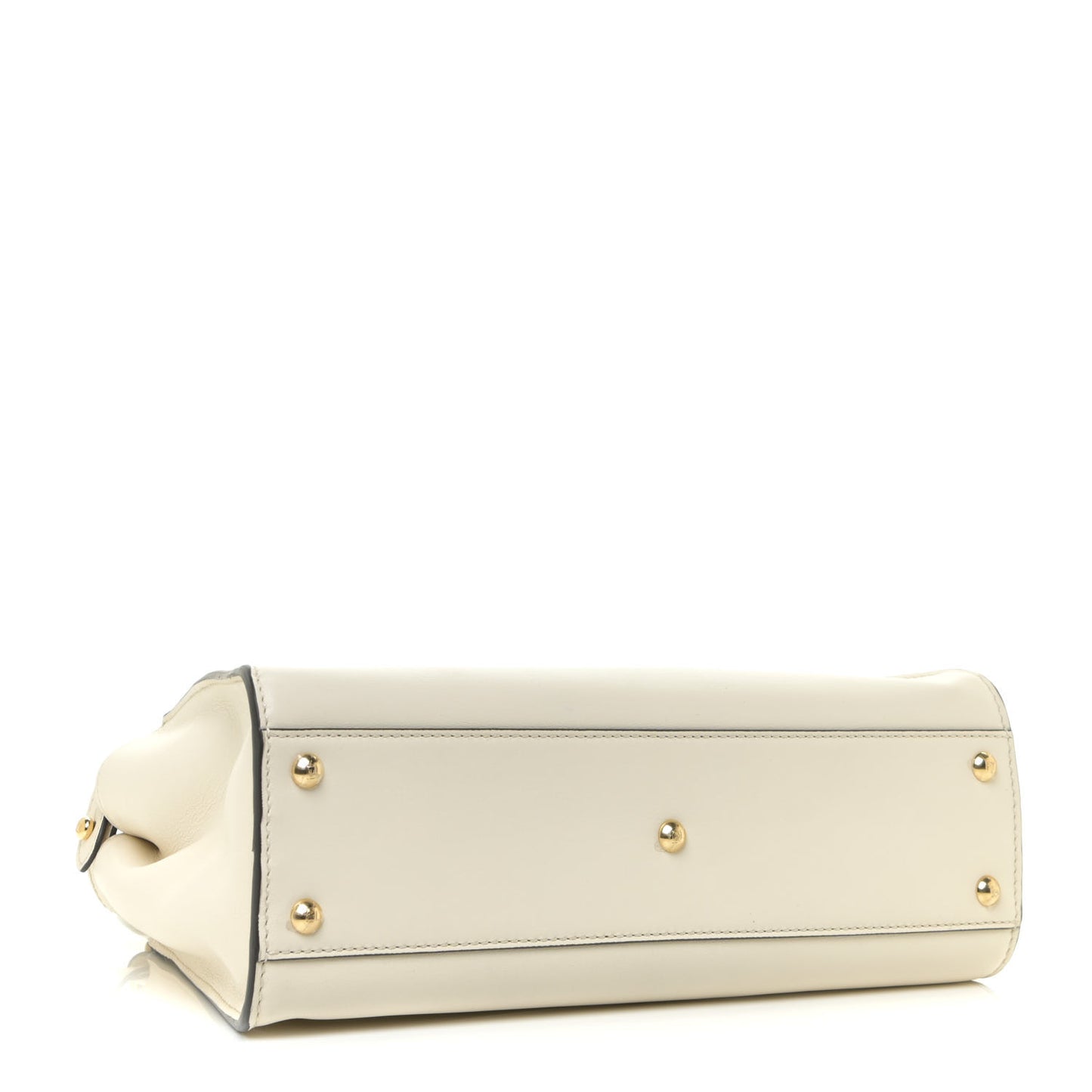 Vitello Seta Canvas FF Embroidered Medium Peekaboo Iconic Satchel White